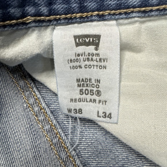 LEVIS 505 Mens 38x34 505 Black Batwing Red Tab Reg Straight Fit Vintage Y2K - Picture 4 of 14